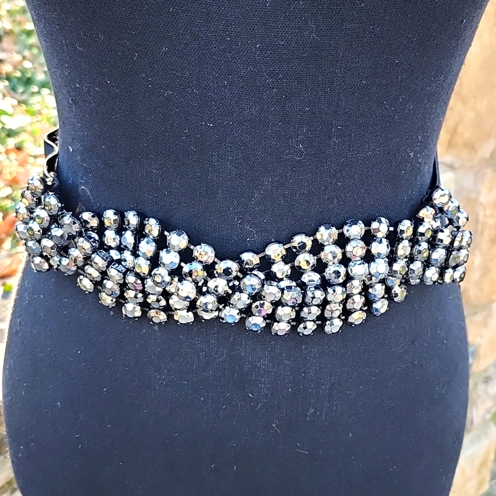 BCBGMAXAZRIA RHINESTONE ELASTICIZED BELT - Picture 6 of 7